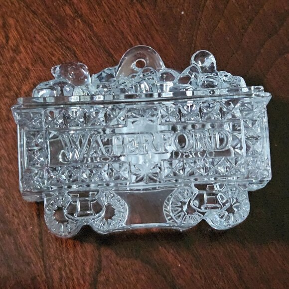 2010 NIB CLASSIC WATERFORD LEAD CRYSTAL COAL CAR TRAIN CHRISTMAS ORNAMENT 2ne - Picture 3 of 16